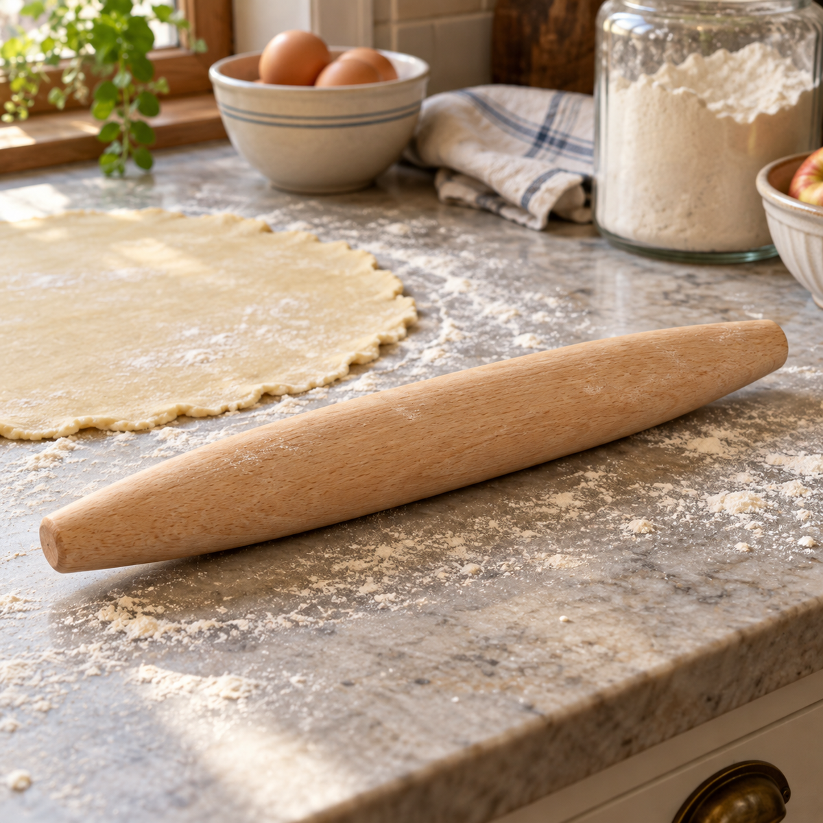 Tapered Beechwood Rolling Pin, 16 Inch