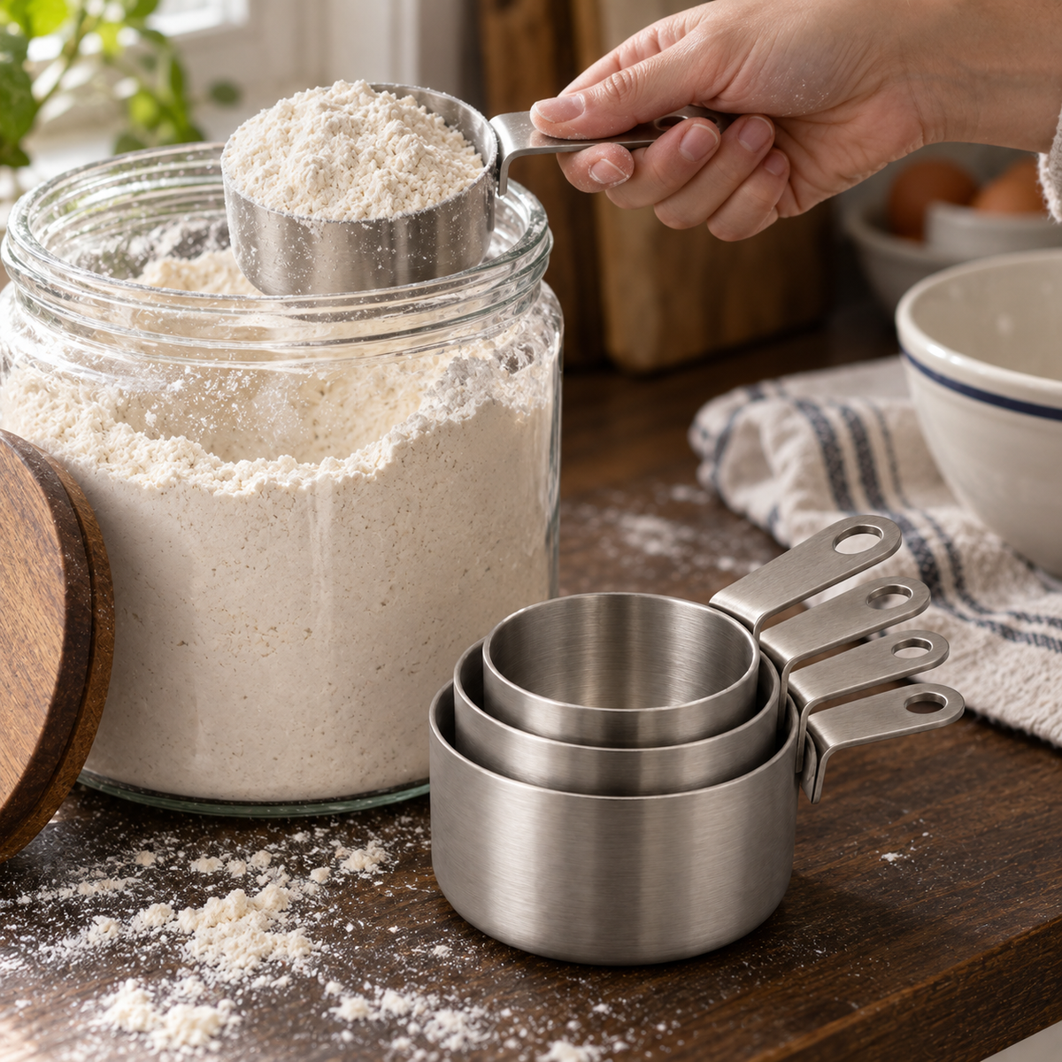 Stainless Steel Measuring Cups, 4-Piece Set